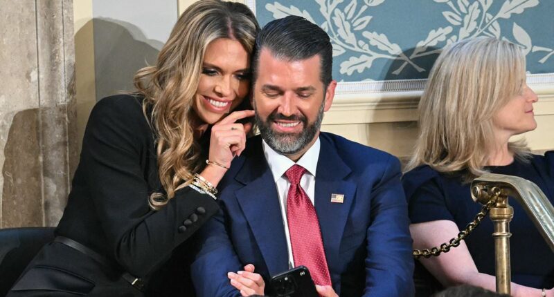 Don Jr. gets cozy with gal pal Bettina Anderson during Trump's address to Congress