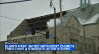 Elgin, Illinois storm damage: Severe weather rips off roof of First United Methodist Church, originally destroyed by 1920 tornado