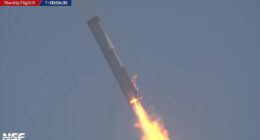 Elon Musk's SpaceX's Starship spirals and explodes as debris plummets to earth causing ground stops on flights with chaos at multiple airports