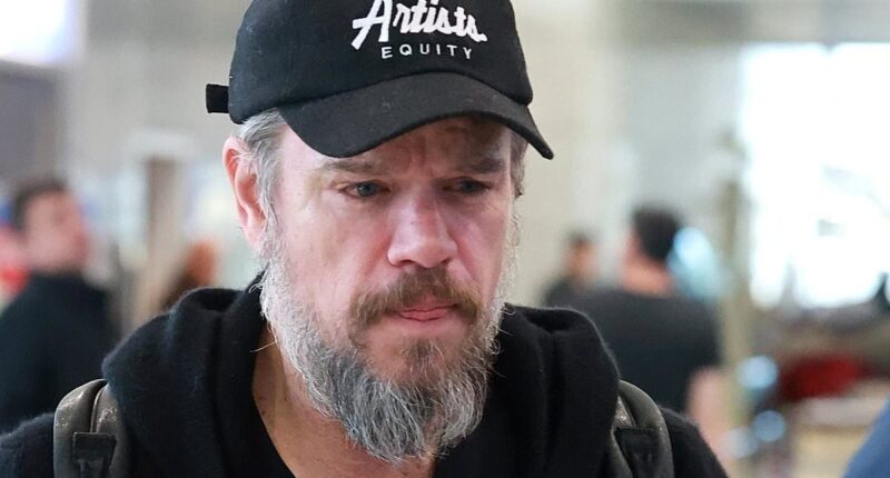 Hollywood star looks unrecognisable with a long grey beard as he makes a low-key arrival in Greece to film Christopher Nolan's $250million adaptation of The Odyssey