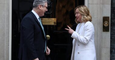 Italy's Giorgia Meloni arrives at No10 ahead of crucial summit of European leaders to forge Ukraine strategy after Trump and Zelensky's White House bust-up