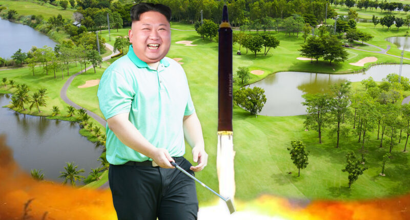 Kim Jong-un caught building secret missile base disguised as GOLF COURSE with launch pads under greens in satellite pics