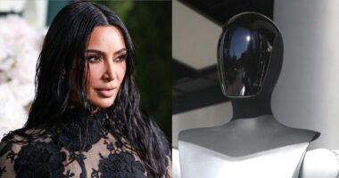 Kim Kardashian Under Fire For Intimate Pose With A Tesla Robot In Viral Photos: 'Embarassing'