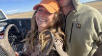 Samantha Strable and her Aussie boyfriend Louis Sixt pictured on a hunting expedition prior to fleeing Australia