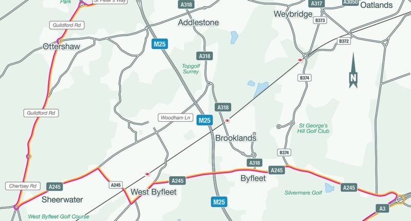 M25 shuts for fifth and final time this weekend: Warning for drivers heading to Heathrow and Gatwick as map shows diversion route while work on delayed £317million project continues