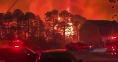 North and South Carolina wildfires rip through dozens of neighborhoods as locals are told to evacuate