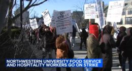 Northwestern University food, hospitality workers employed by Compass Group company go on strike, demand better contract