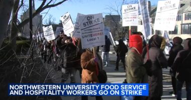 Northwestern University food, hospitality workers employed by Compass Group company go on strike, demand better contract