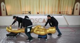 Oscar presenters Emma Stone, Andrew Garfield, Whoopi Goldberg rehearse before the show