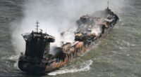 Russian captain was in charge of cargo ship which crashed into oil tanker carrying US jet fuel as vessel's failed steering tests are exposed