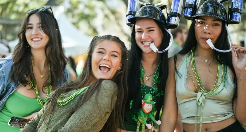 St Patrick's Day partiers PASS OUT and get IV drips in the street as they take celebrations too far