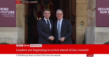 Starmer greets Macron as crucial summit of European leaders kicks off with PM warning of 'brutal reality' after Trump and Zelensky's White House bust-up