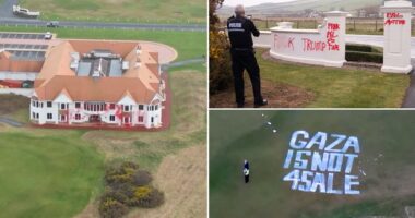 Trump's Scottish golf resort vandalized by pro-Palestine group over Gaza stance