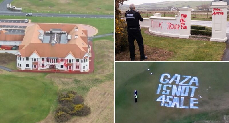 Trump's Scottish golf resort vandalized by pro-Palestine group over Gaza stance