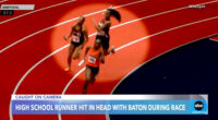 Virginia high school runner hit in head with baton during race