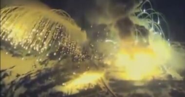 Watch as huge cache of Putin’s thermobaric ‘vacuum bombs’ is BLOWN UP in enormous human-vaporising 3,000C fireball blast