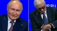 Watch as smug-looking Putin keeps Trump waiting for crunch call – by staying at event ONE HOUR after it was set to begin