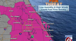 Windy, dry weather sparks fire concerns in Central Florida; coldest night still ahead