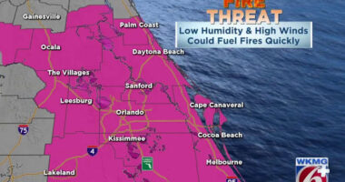 Windy, dry weather sparks fire concerns in Central Florida; coldest night still ahead