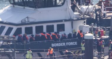 Dozens of small boat migrants brought ashore after being found crossing the English Channel - as arrivals reach new record high