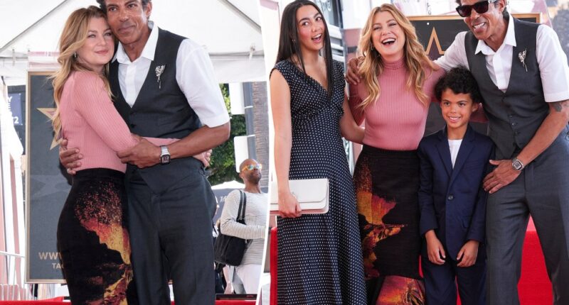 Ellen Pompeo and husband Chris Ivery pose for rare photo with their kids at Hollywood Walk of Fame ceremony