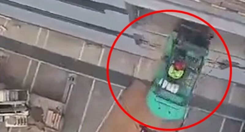 Horror moment forklift operator plunges to his death after platform suspended in air gives way as he drives off