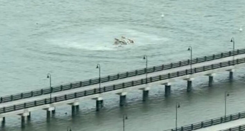 Hudson River helicopter crash leaves at least one dead as chopper falls apart and smashes into cold water