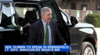 Illinois US Sen. Dick Durbin to speak amid announcement to not run for reelection; Lt. Gov. Juliana Stratton announces senate run