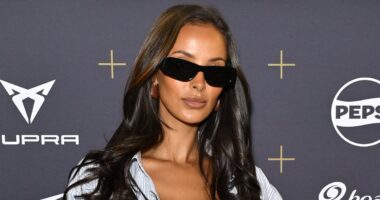 Maya Jama finally CONFIRMS romance with Ruben Dias after months of speculation - as pair are seen packing  on the PDA in public for first time at football event