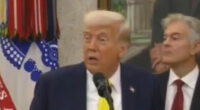 Startling moment Trump abruptly ends news conference and Karoline Leavitt yells ‘press out!’ after ‘medical emergency’