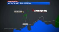 Volcano begins erupting in southwestern Iceland; nearby town, Blue Lagoon spa evacuated