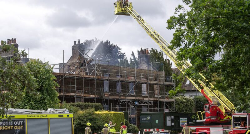 'Within minutes the whole house was engulfed in flames': Neighbours reveal fire-ravaged £4.5m Grade II-Listed Millionaires' Row mansion was being renovated into dream family home