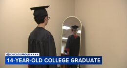 14-year-old boy Benjamin Bamburac graduates from Lewis University in Romeoville