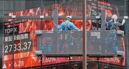 Asian stocks rise and oil prices slip after Treasury yields ease
