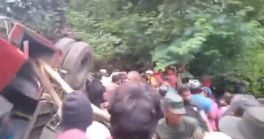 At least 21 killed after bus skids and plummets down mountain by popular scenic waterfall in Sri Lanka