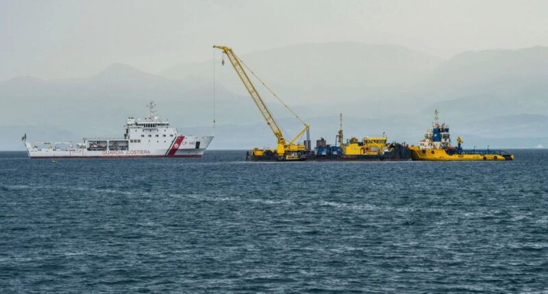 Bayesian salvage operation BEGINS off Sicily coast with two cranes, divers & robots nearly a year after yacht tragedy