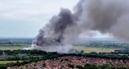 Bicester fire: Multiple explosions heard as blaze rips through former RAF base - with smoke seen for miles