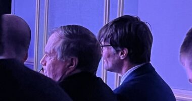 Bill Belichick, 73, sits with Jordon Hudson's dad, 52, as she stuns at Miss Maine beauty pageant