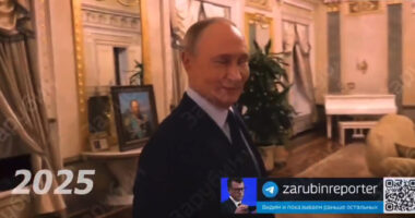 Bizarre moment Putin gives tour of luxurious Kremlin apartment… it comes with gilded walls, chandeliers & grand piano