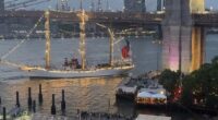 Brooklyn Bridge is hit by ship carrying 200 people as search and rescue operation is launched