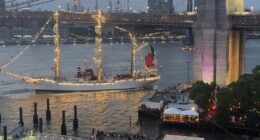 Brooklyn Bridge is hit by ship carrying 200 people as search and rescue operation is launched