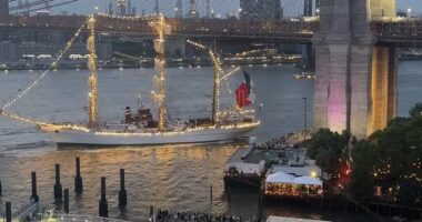 Brooklyn Bridge is hit by ship carrying 200 people as search and rescue operation is launched