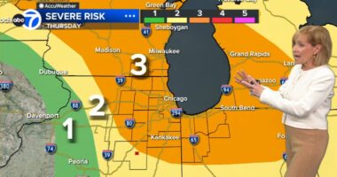 Chicago weather forecast today includes conditional severe threat, risk of large hail, lightning during Beyoncé concert