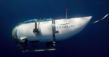 Chilling moment doomed Titan sub disappears into the bottom of the sea in ominous test dive before implosion tragedy