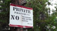 Private property sign in Conifer