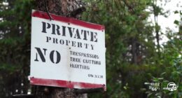 Private property sign in Conifer