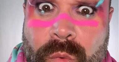 Daniel Bedingfield, 45, looked worlds away from his fresh-faced pop days on IInstagram on Thursday as bearded noughties crooner showed off his psychedelic new appearance