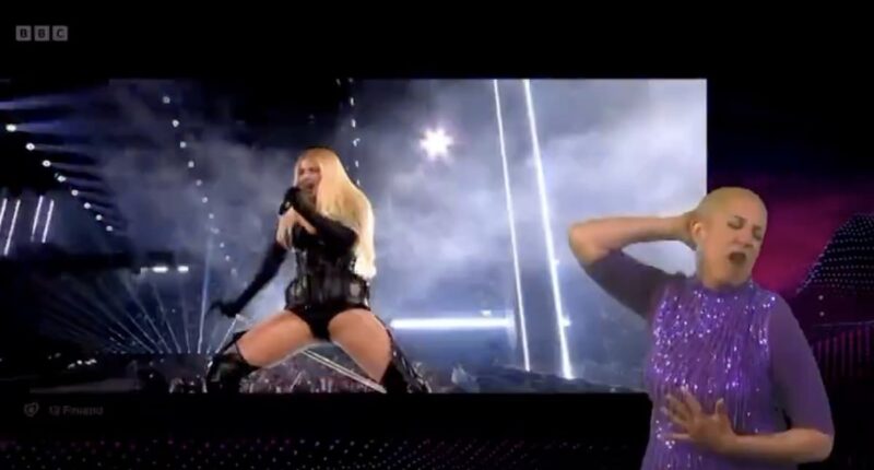 Eurovision's BSL interpreter steals the show with 'iconic' and 'brilliant' performance as fans beg for her to represent UK next year: 'I didn't realise sign language could be so graphic...'