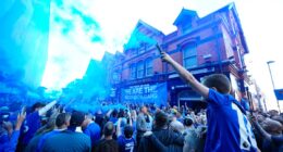 Everton fans begin Goodison Park farewell with 8.30AM pub visit as Toffees line the streets of Liverpool ahead of emotional goodbye to iconic ground