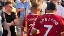 Fans hit out at 'classless and pathetic' Spurs 'bullies' who drenched Man United supporters in beer ahead of Europa League final
